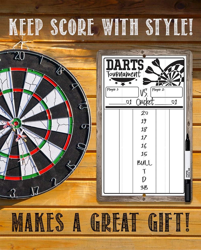 Lone Star Art Dart Scoreboard (white) Dry Erase for Keeping Score in All Cricket Games, 301 or 501 - Dart Board Scoreboard Includes Magnetic Dry Erase Marker with Eraser - A Really Great Looking Darts Scoreboard - Image 2